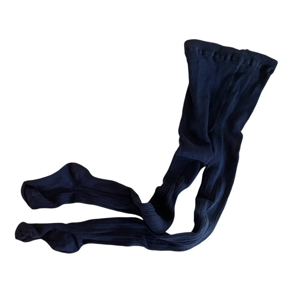 J Crew Crewcuts Navy Blue Ribbed Tights Girls Size Small